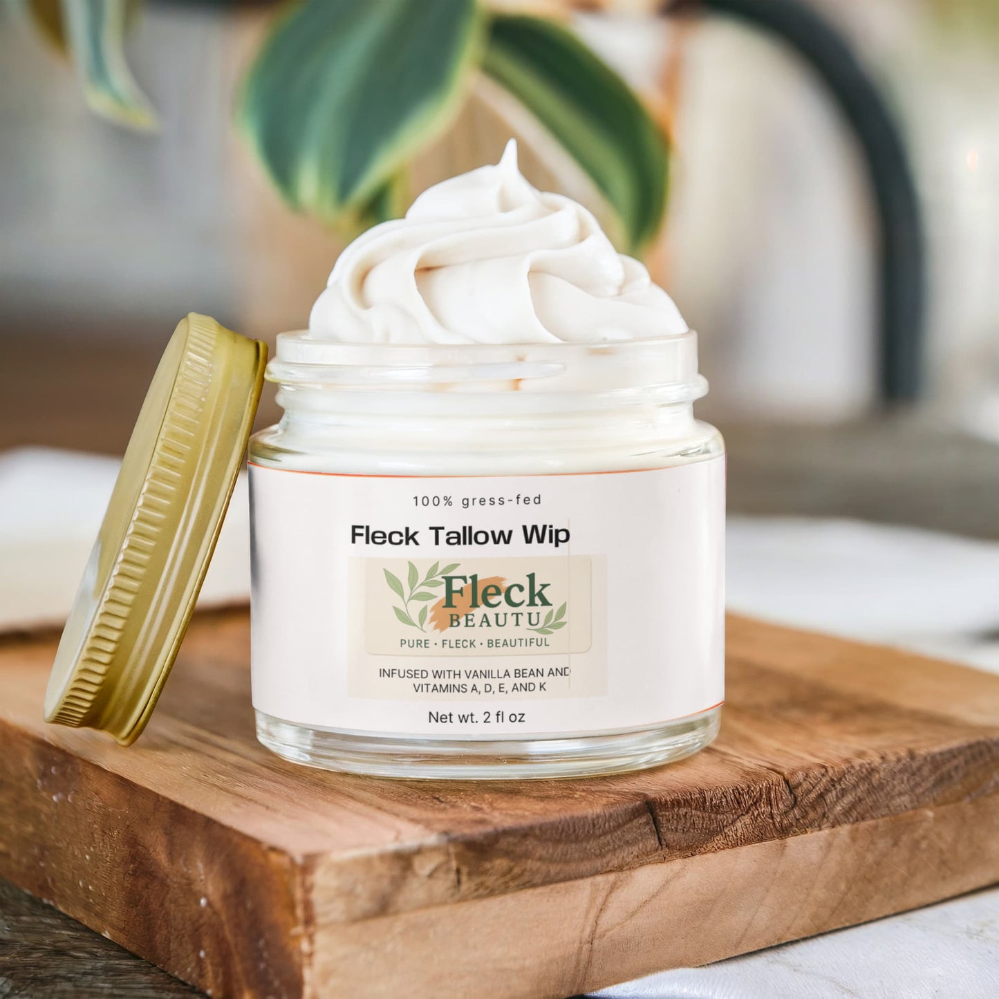 Fleck Tallow Whip Grass-Fed Tallow Balm with Vanilla Bean