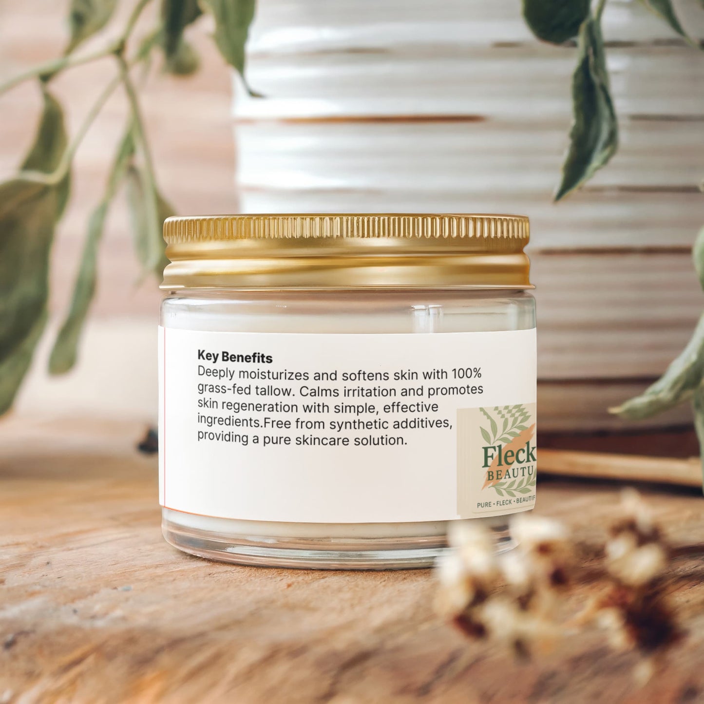 Fleck Tallow Whip Grass-Fed Tallow Balm with Vanilla Bean