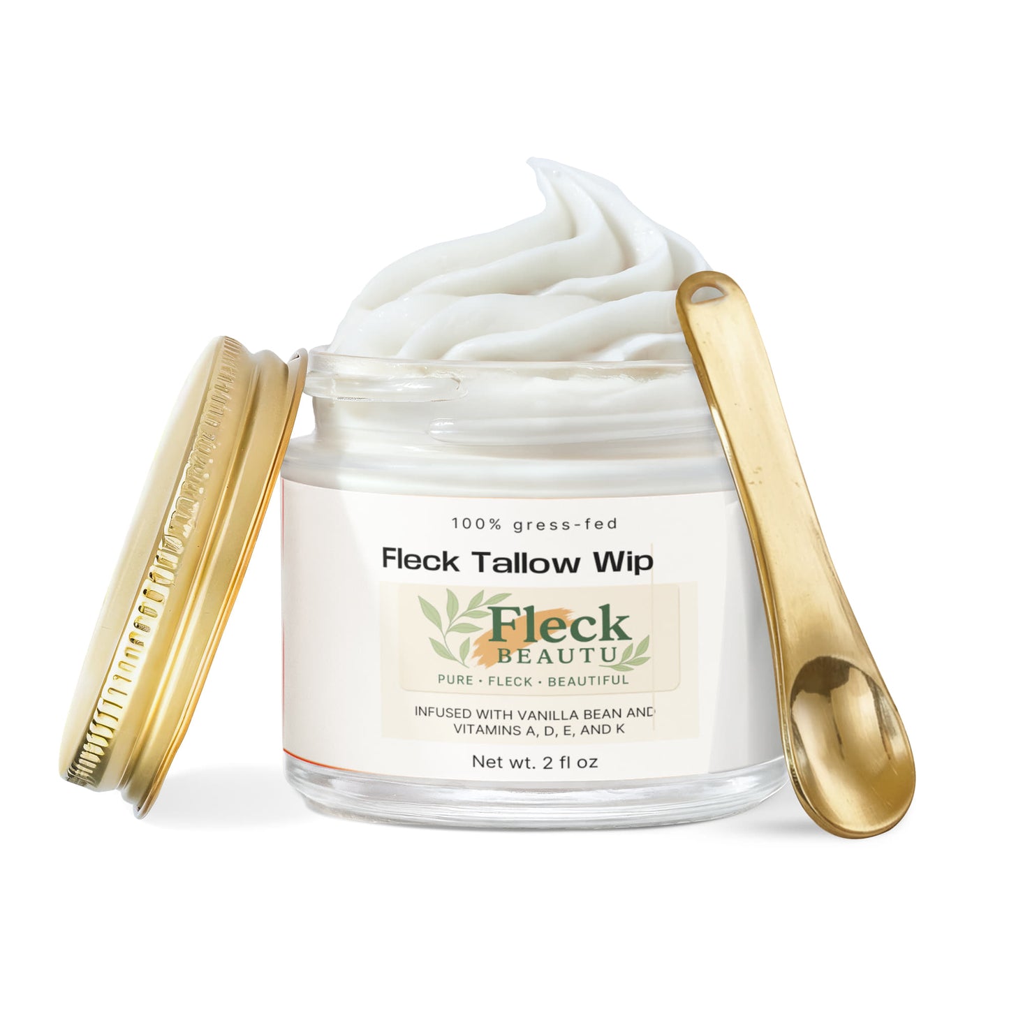 Fleck Tallow Whip Grass-Fed Tallow Balm with Vanilla Bean