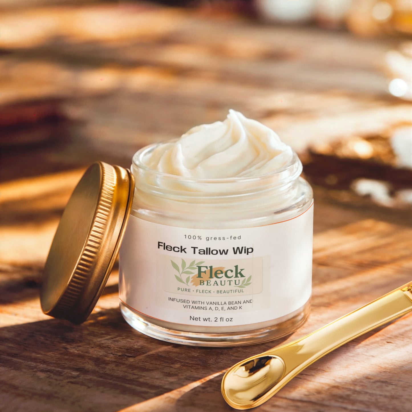Fleck Tallow Whip Grass-Fed Tallow Balm with Vanilla Bean
